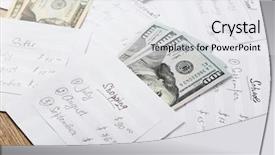  Presentation with financial planning - PPT theme consisting of distribution of money financial planning background and a white colored foreground