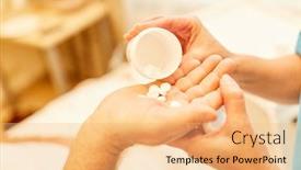  Presentation with distribution - Presentation design enhanced with distribution of tablets background and a coral colored foreground