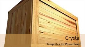 Presentation with boxes - Cool new PPT theme with distribution picture - few wooden boxes backdrop and a yellow colored foreground