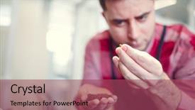  Presentation with coffee beans - Slide set enhanced with distribution picture - image of man with coffee background and a  colored foreground