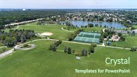  Presentation with usa soccer - Beautiful slide set featuring district area with a soccer backdrop and a tawny brown colored foreground