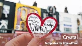  Presentation with united kingdom - PPT layouts consisting of district in london united kingdom background and a coral colored foreground