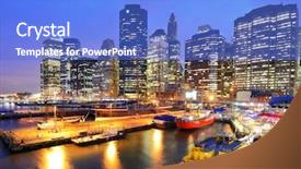  Presentation with seaport - Theme consisting of district of south street seaport background and a  colored foreground