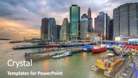  Presentation with seaport - Presentation enhanced with district of south street seaport background and a coral colored foreground