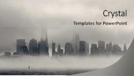  Presentation with new york city - Cool new slides with district panorama in a foggy backdrop and a lemonade colored foreground