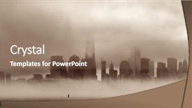  Presentation with taxi cabs new york city - Slide deck consisting of district panorama in a foggy background and a coral colored foreground