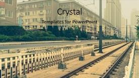  Presentation with railway tracks - Slides having district vintage toned tianjin china background and a  colored foreground