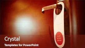  Presentation with shot - Beautiful theme featuring disturb sign hanging on doorknob backdrop and a tawny brown colored foreground