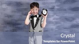  Presentation with signal - Audience pleasing presentation theme consisting of disturbance signal - cute little boy with alarm backdrop and a seafoam green colored foreground