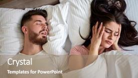  Presentation with snoring - Cool new slides with disturbing - awake women in bed backdrop and a coral colored foreground