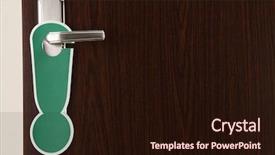  Presentation with hotel security - Slides enhanced with disturbing - blank do not disturb sign background and a wine colored foreground