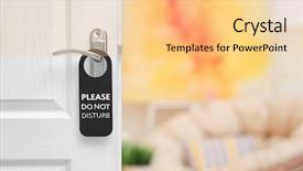  Presentation with open door - Audience pleasing PPT layouts consisting of disturbing - open door with sign please backdrop and a lemonade colored foreground