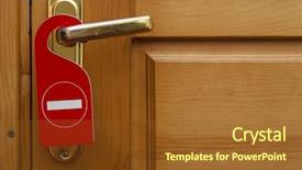  Presentation with hotel - Slides with disturbing - please do not disturb background and a tawny brown colored foreground