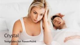  Presentation with snoring - Cool new PPT layouts with disturbing - sleeping problems and people concept backdrop and a lemonade colored foreground