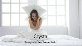  Presentation with ears - Audience pleasing slide deck consisting of disturbing - young caucasian woman covering her backdrop and a light gray colored foreground