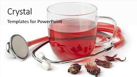  Presentation with hibiscus - Audience pleasing PPT layouts consisting of diuretic - cup of hibiscus tea backdrop and a white colored foreground