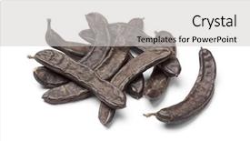  Presentation with carob - Audience pleasing presentation theme consisting of diuretic - dried carob pods on white backdrop and a light gray colored foreground