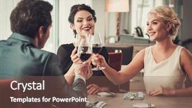  Presentation with wealth people problem - Amazing presentation theme having diva - group of wealthy people clinking backdrop and a violet colored foreground