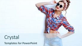  Presentation with pretty girl - Presentation consisting of diva - pretty pin-up girl alluring background and a  colored foreground