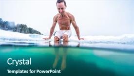  Presentation with cold water - Beautiful slide deck featuring dive into the ice hole backdrop and a ocean colored foreground