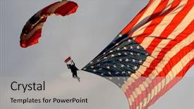  Presentation with california - Cool new slides with diver carries an american flag backdrop and a  colored foreground