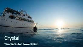  Presentation with boat - Slide set enhanced with diver swims back to boat after a nice dive background and a ocean colored foreground