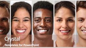  Presentation with faces - Audience pleasing slide deck consisting of divercity - happy people faces backdrop and a red colored foreground