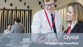  Presentation with retail smart phone shopping - Presentation theme consisting of diveristy - businesswoman looking at colleague using background and a light blue colored foreground