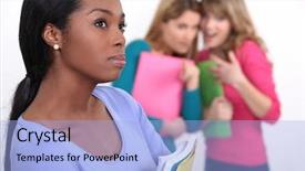  Presentation with students and covid - Theme with diveristy - students being bullied background and a light blue colored foreground