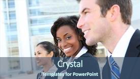  Presentation with leadership team - Colorful slide deck enhanced with diverse attractive man and woman backdrop and a ocean colored foreground