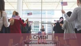  Presentation with african american leadership - Theme featuring diverse business people moving american background and a violet colored foreground