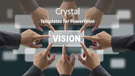  Presentation with business vision - Cool new presentation with diverse business team with support backdrop and a violet colored foreground