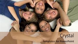  Presentation with student attandance system - Colorful PPT layouts enhanced with diverse children holding hands - student friends backdrop and a coral colored foreground