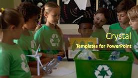  Presentation with school elementary - Slide deck enhanced with diverse-elementary-school-being-socially background and a tawny brown colored foreground