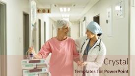  Presentation with diverse medical - PPT layouts having diverse-female-doctor-and-caucasian background and a coral colored foreground