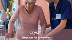  Presentation with female hospital patient - Slides featuring diverse-female-doctor-helping-senior background and a  colored foreground