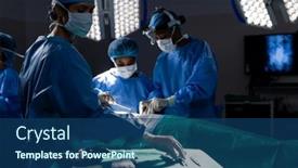  Presentation with face masks - Theme with diverse-female-doctors-with-face and a ocean colored foreground