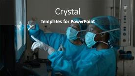  Presentation with female - Presentation design having diverse-female-surgeons-looking and a dark gray colored foreground