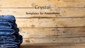  Presentation with design fashion - Slide set consisting of diverse-folded-jeans-in-stack background and a coral colored foreground