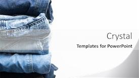  Presentation with design fashion - PPT layouts consisting of diverse-folded-jeans-lying background and a white colored foreground