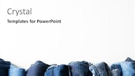 Presentation with design fashion - Theme with diverse-folded-jeans-lying background and a white colored foreground