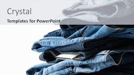  Presentation with design fashion - Slides featuring diverse-folded-jeans-lying background and a light gray colored foreground