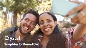  Presentation with race - Amazing slides having diverse friends - laughing mixed race couple taking backdrop and a tawny brown colored foreground