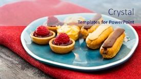  Presentation with eat - Cool new presentation theme with diverse fruit dessert ready to eat backdrop and a lemonade colored foreground