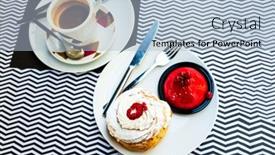  Presentation with eat - Amazing presentation theme having diverse-fruit-dessert-ready backdrop and a light blue colored foreground