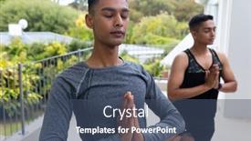  Presentation with gay - Theme enhanced with diverse-gay-male-couple-practicing background and a ocean colored foreground