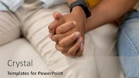  Presentation with lockdown - PPT theme enhanced with diverse-gay-male-couple-sitting background and a soft green colored foreground