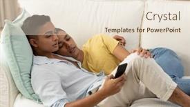  Presentation with gay - Presentation theme consisting of diverse-gay-male-couple-sitting background and a lemonade colored foreground