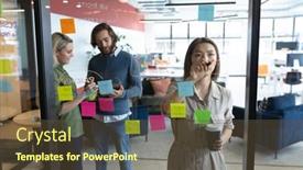  Presentation with diverse business people - Beautiful theme featuring diverse-group-of-business-people backdrop and a tawny brown colored foreground