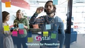  Presentation with diverse business people - Amazing slide deck having diverse-group-of-business-people backdrop and a ocean colored foreground